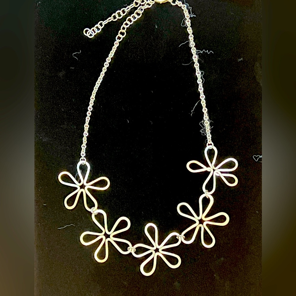 Ten Thousand Villages Silver Flower Necklace